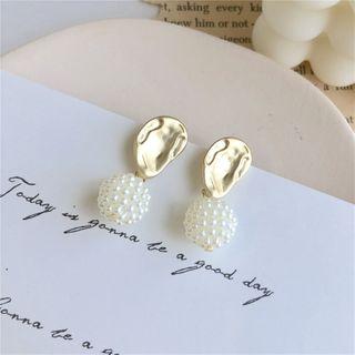 Irregular Alloy Faux Pearl Dangle Earring