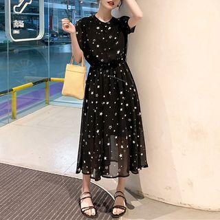 Chiffon Round-neck Dress