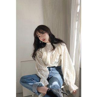 Frilled-detail Laced Top