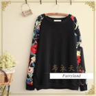 Floral Sleeve Pullover