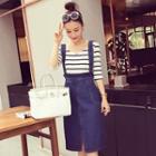 Strappy Denim Midi Skirt
