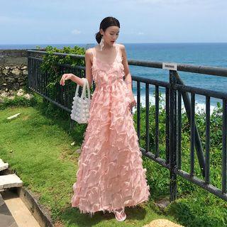 Open Back Tassel Spaghetti-strap Dress