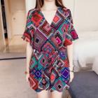 Printed Short Sleeve Playsuit
