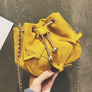 Faux Leather Chain Strap Bucket Bag