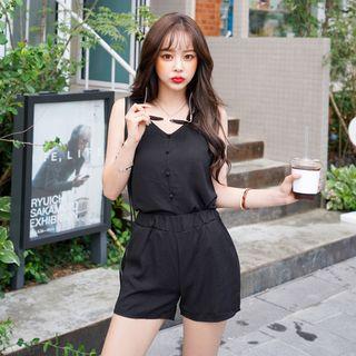 Set: Sleeveless Hemp Blend Top + Shorts