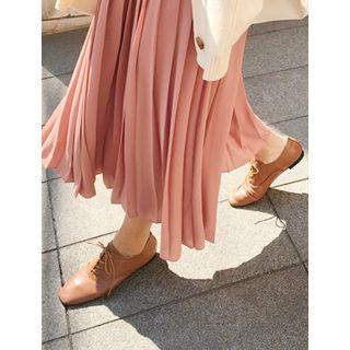 Genuine Leather Oxford Flats