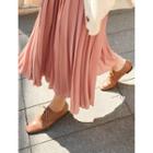 Genuine Leather Oxford Flats