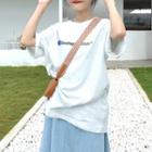 Short-sleeve Lettering Printed T-shirt / Sleeveless Plain Dress