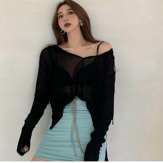 Long-sleeve Hooded Top / Skort