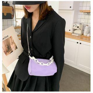 Chain Strap Lettering Zip Crossbody Bag