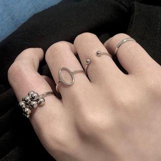 Set Of 4: Ring Set Of 4 - 1186a# - Silver - 1.4 To 41.8cm