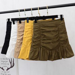Mini Shirred A-line Mermaid Skirt