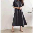Round-neck A-line T-shirt Dress