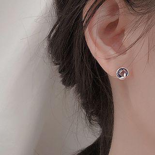 925 Sterling Silver Faux Crystal Earring 1 Pair - 925 Silver - As Shown In Figure - One Size