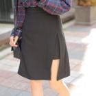 Cutout-front Layered A-line Skirt