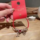 Rhinestone Alloy Red String Bracelet Gift Box Random - Red Rhinestone - Gold - One Size