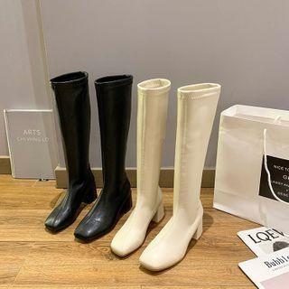Block Heel Square-toe Knee-high Boots