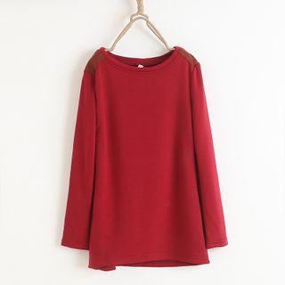 Long-sleeve Paneled T-shirt Red - S