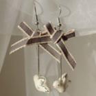 Bird Earring 1 Pair - White & Gray - One Size