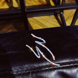 Rhinestone Swirl Earring As Shown In Figure - One Size