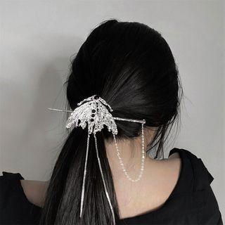 Moth Hair Stick Silver - One Size