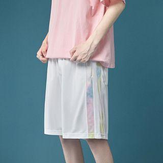 Tie-dyed Panel Wide-leg Shorts