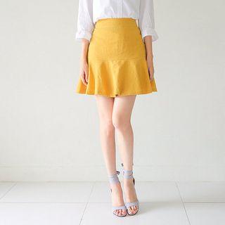 Band-waist A-line Miniskirt