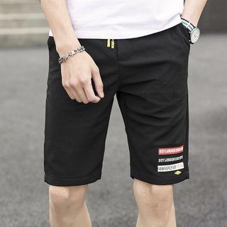 Letter Tag Knit Shorts
