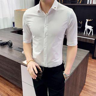 Slim-fit Elbow-sleeve Shirt