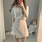 Asymmetrical Tie-strap Mini A-line Skirt