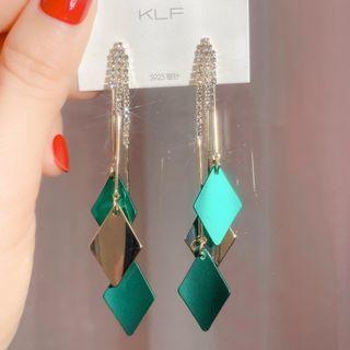 Rhinestone Rhombus Fringed Earring