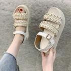 Faux Pearl Chained Sandals