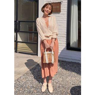Spaghetti-strap Polka Dot Long Dress