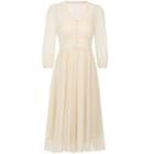 3/4-sleeve Midi A-line Mesh Dress / Spaghetti Strap Floral Print A-line Dress / Set