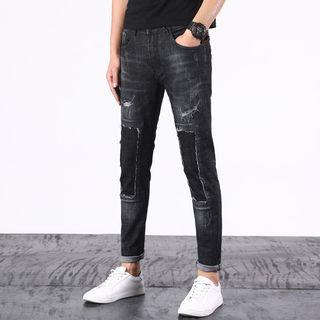 Patchwork Straight Jeans