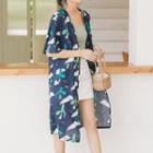 Short-sleeve Long Light Jacket As Shown In Figure - One Size