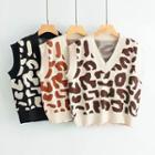 Leopard Print V-neck Vest
