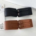 Buckled Faux Leather Elastic Belt