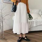 High-waist Chiffon Midi Skirt