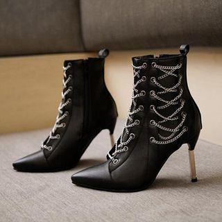 Shoestring Accent High Heel Boots