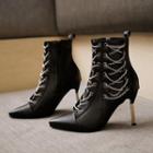 Shoestring Accent High Heel Boots