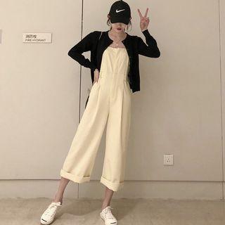Plain Long-sleeve Knit Lightweight Cardigan Black - One Size