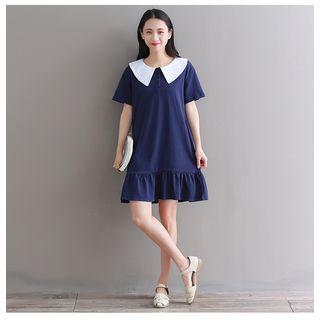 Colored Short Sleeve Dress