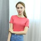 Frilled Round-neck T-shirt