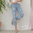 Distressed Relaxed-fit Washed Jeans