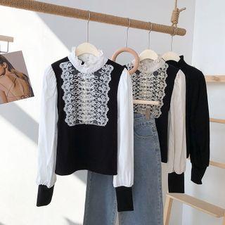 Round-neck Lace Doll Crop Top