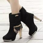 Embellished High-heel Short Boots