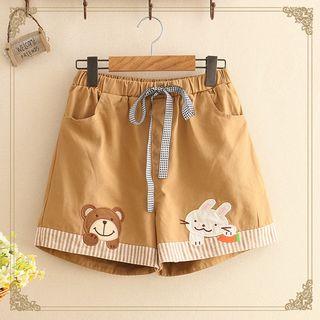 Cartoon Applique Shorts