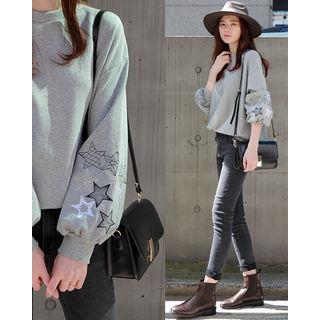 Star Embroidered Cotton Sweatshirt