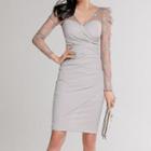 Lace Sleeve Mini Sheath Dress